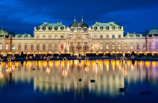 Vienna austria pond palace belvedere palace night 525714 1920x1080